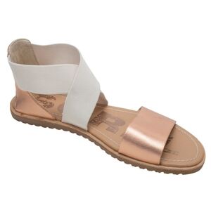 Sorel Women Ella Crisscross Strappy Flta Sadals Slip On Shoes Sz 7